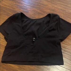 Aerie Black Scoop Neck Crop Top